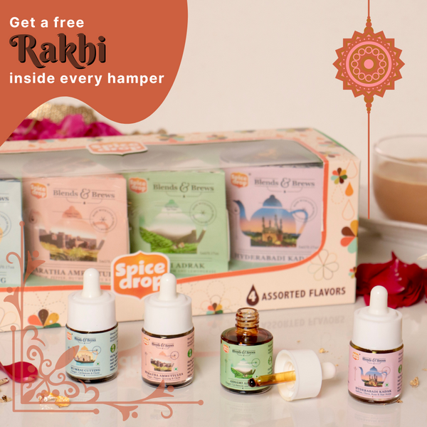 Free Rakhi - GIFTING | Tea Lovers Gift Box of 4- Exotic Chai Masalas from all across India